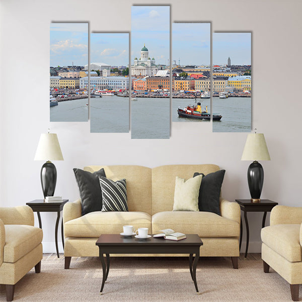 Finland. View of Helsinki from the South Harbour Multi panel canvas wall art