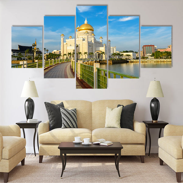 Sultan Omar Ali Saifuddin mosque, Brunei Multi panel canvas wall art