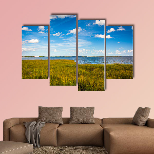 Marsh grasses at the Waterfront Park, in Charleston multi panel canvas wall art