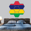 Flag of Mauritius vector illustration hexagonal canvas wall art