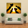 hands holding hearts silhouette multi panel canvas wall art