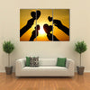 hands holding hearts silhouette multi panel canvas wall art