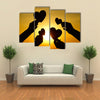 hands holding hearts silhouette multi panel canvas wall art