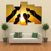 hands holding hearts silhouette multi panel canvas wall art