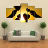 hands holding hearts silhouette multi panel canvas wall art