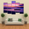 A beautiful purple Sunset at Plantation in (Malolo) Island, Fiji multi panel canvas wall art