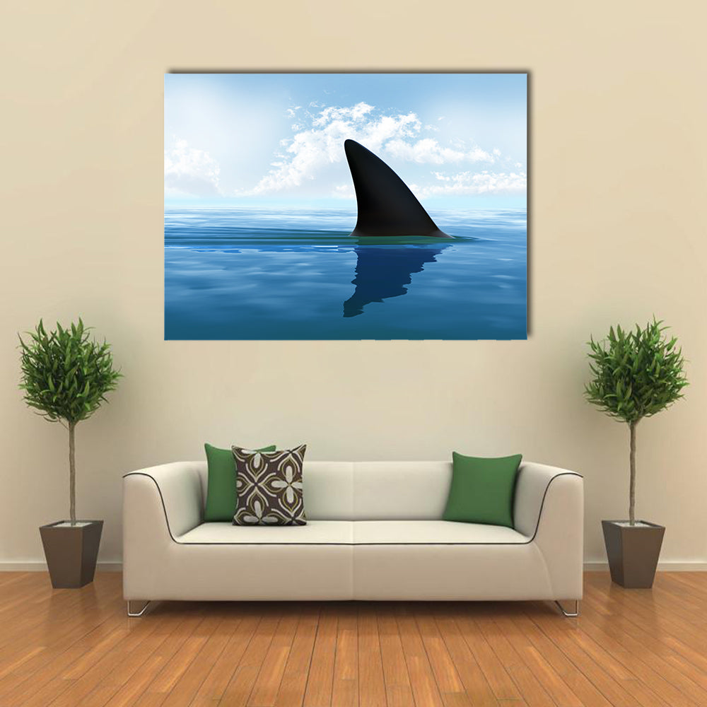 Beautiful Shark fin above water Multi Panel Canvas Wall Art