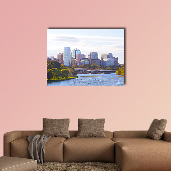 Rosslyn skyline viewed from Memorial Bridge Multi panel canvas wall art