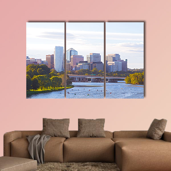 Rosslyn skyline viewed from Memorial Bridge Multi panel canvas wall art