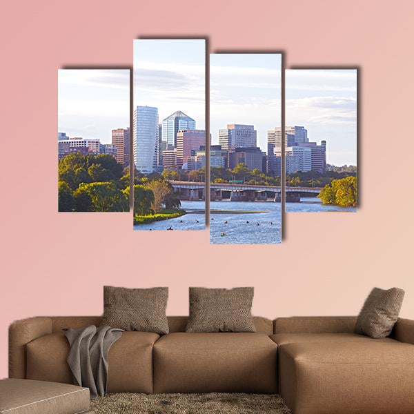 Rosslyn skyline viewed from Memorial Bridge Multi panel canvas wall art