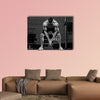 Male Fitness Athlete Doing Heavy Weight Exercise for Back Multi panel canvas wall art