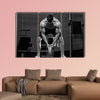 Male Fitness Athlete Doing Heavy Weight Exercise for Back Multi panel canvas wall art