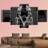 Male Fitness Athlete Doing Heavy Weight Exercise for Back Multi panel canvas wall art