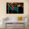 Bangladesh National Flag Bokeh Background 3D Multi panel canvas wall art