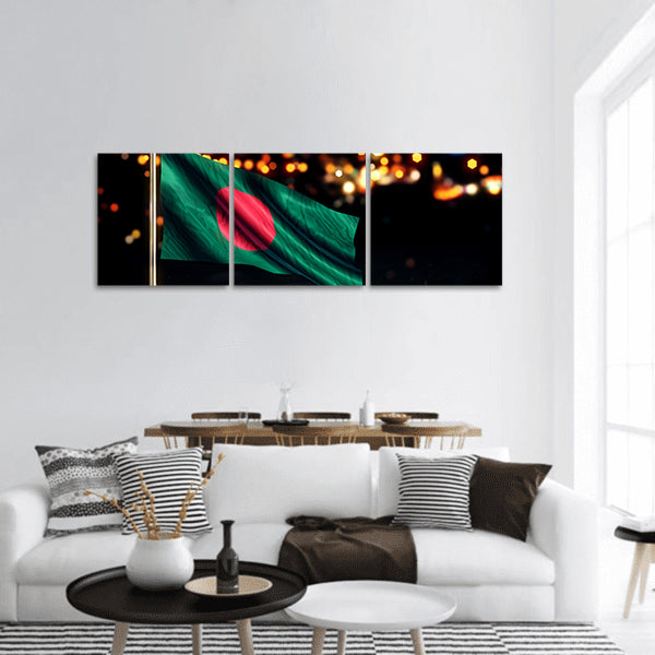Bangladesh National Flag panoramic canvas wall art