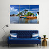 Jamaica. National boats on the Black river Multi panel canvas wall art