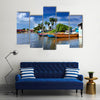 Jamaica. National boats on the Black river Multi panel canvas wall art