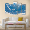 Snowy blue mountains in clouds Multi panel canvas wall art