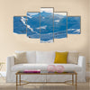 Snowy blue mountains in clouds Multi panel canvas wall art