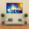 Ensemble Playing Night Concert on the Stage Multi Canvas Print Wall Art