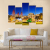 Azneft square during evening hours in Baku Azerbaijan Multi panel canvas wall art