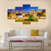 Azneft square during evening hours in Baku Azerbaijan Multi panel canvas wall art