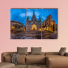 Panorama of Cathedral of the Holy Cross and Saint Eulalia multi panel canvas wall art