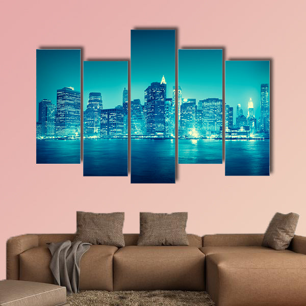 The City Scape New York Buildings Travel Concept multi panel canvas wall art