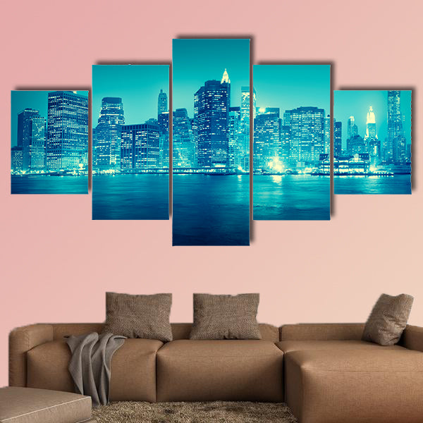 The City Scape New York Buildings Travel Concept multi panel canvas wall art