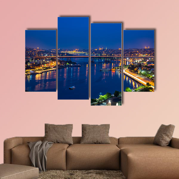 Istanbul by night multi panel canvas wall art