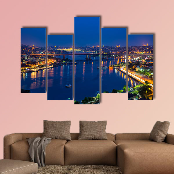 Istanbul by night multi panel canvas wall art