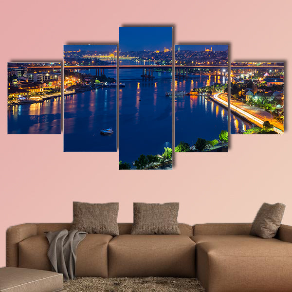 Istanbul by night multi panel canvas wall art