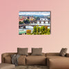 Scenic view of bridges on the Vltava River multi panel canvas wall art