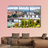 Scenic view of bridges on the Vltava River multi panel canvas wall art