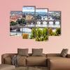 Scenic view of bridges on the Vltava River multi panel canvas wall art