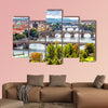 Scenic view of bridges on the Vltava River multi panel canvas wall art