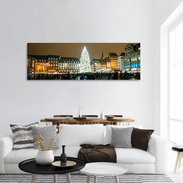 Strasbourg Christmas Tree erected in Place Kleber panoramic canvas wall art