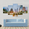 Guiyang, China city skyline on the river Multi panel canvas wall art