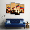 People Holding Flags of Colombia in his hands Multi panel canvas wall art