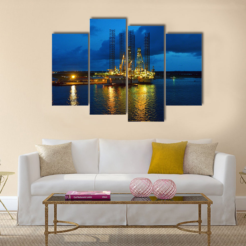 Oil rig in the yards Apapa, Port of Lagos, Nigeria Multi panel canvas wall art