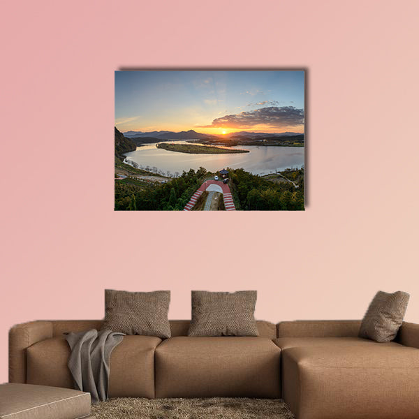 View from Hak Observatory in Sangju-si, Korea multi panel canvas wall art