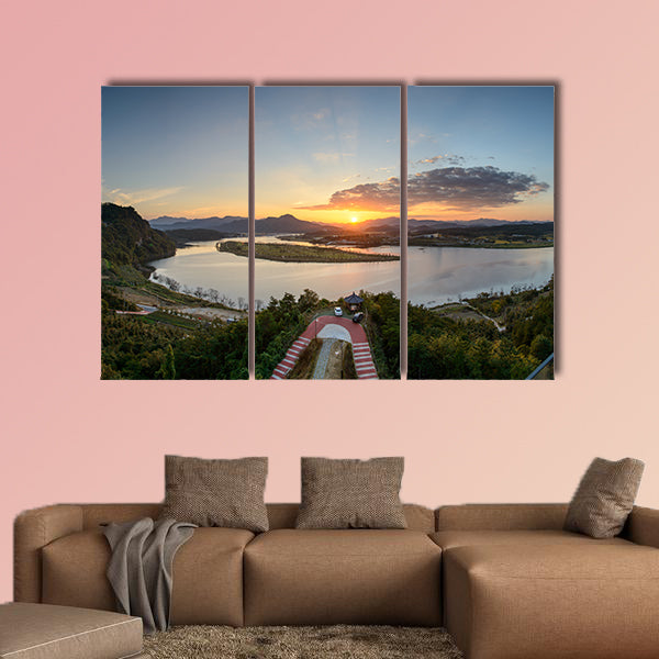 View from Hak Observatory in Sangju-si, Korea multi panel canvas wall art