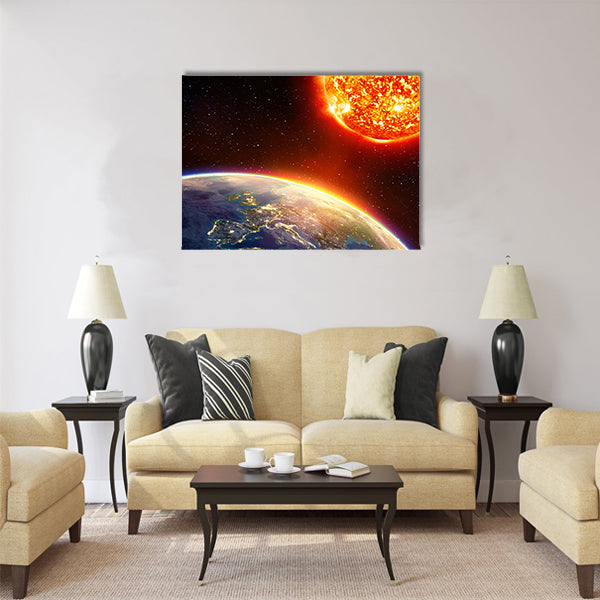 global warming in Europe - greenhouse Multi Panel Canvas Wall Art