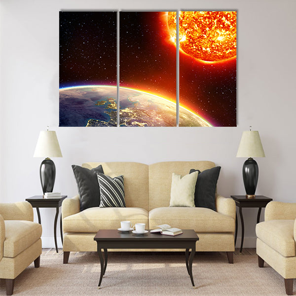 global warming in Europe - greenhouse Multi Panel Canvas Wall Art