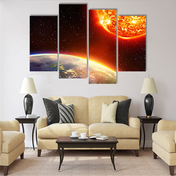 global warming in Europe - greenhouse Multi Panel Canvas Wall Art