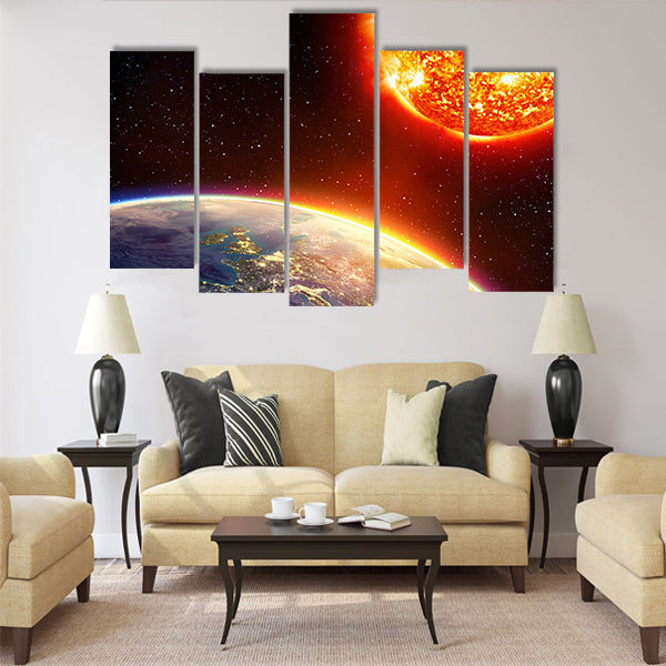 global warming in Europe - greenhouse Multi Panel Canvas Wall Art