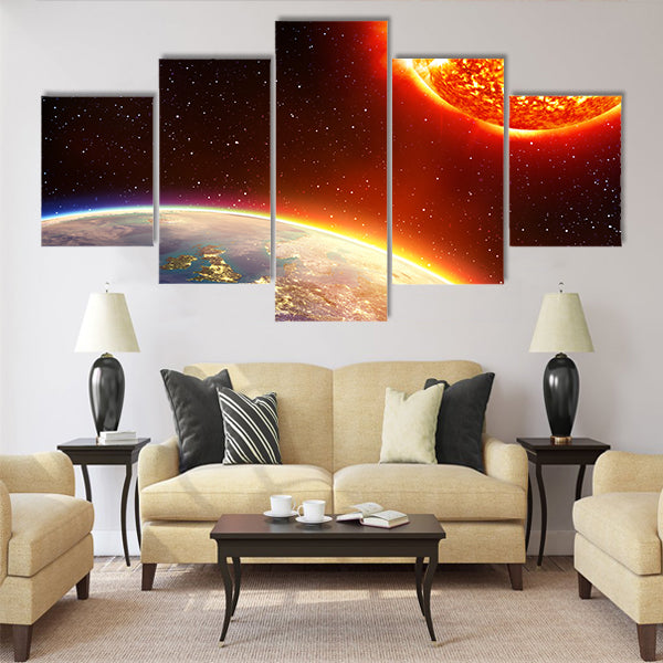 global warming in Europe - greenhouse Multi Panel Canvas Wall Art