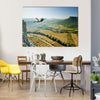 Base-jumper Jumps from the Cliff at Sunrise in the Mountains Multi Panel Canvas Wall Art