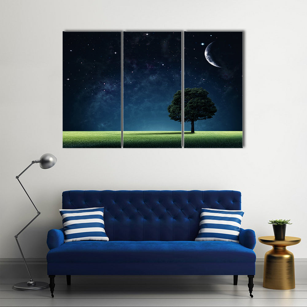 Beautiful Starry Night Natural Background Scenery Multi Panel Canvas Wall Art