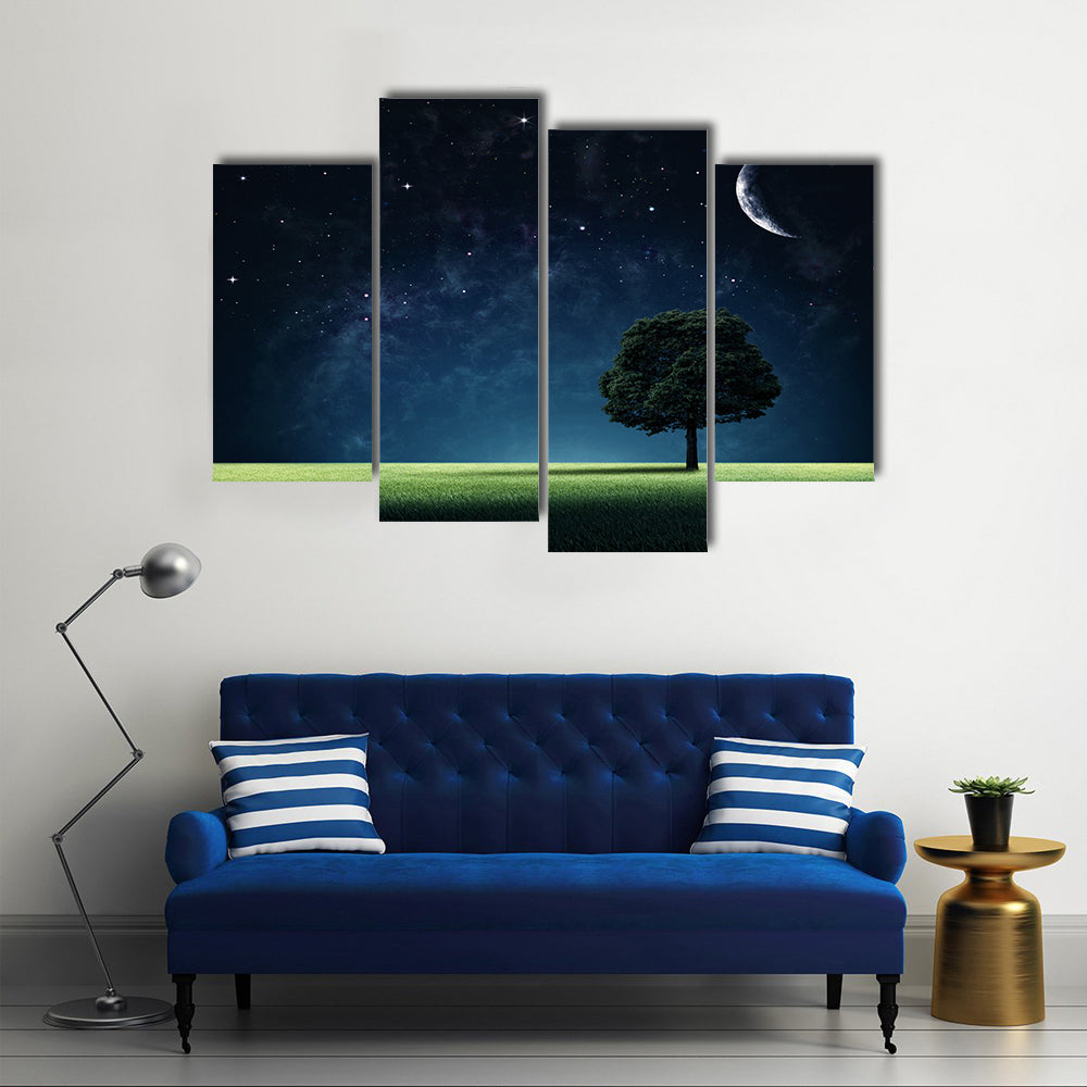 Beautiful Starry Night Natural Background Scenery Multi Panel Canvas Wall Art